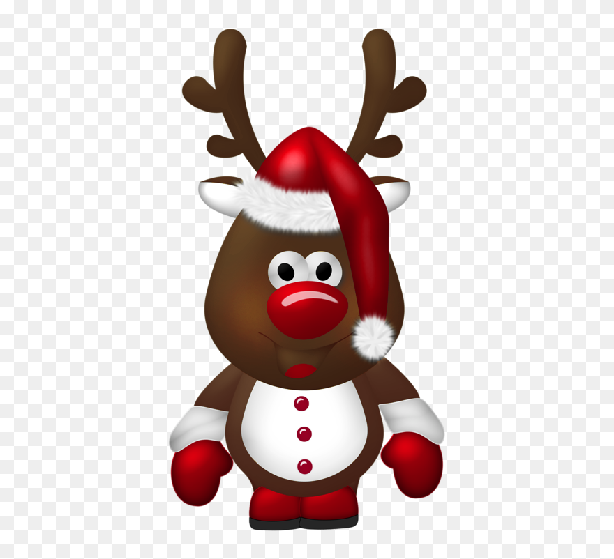 Reindeer Santa Claus Christmas Clip Art - Transparent Cute Christmas Clip Art - Png Download