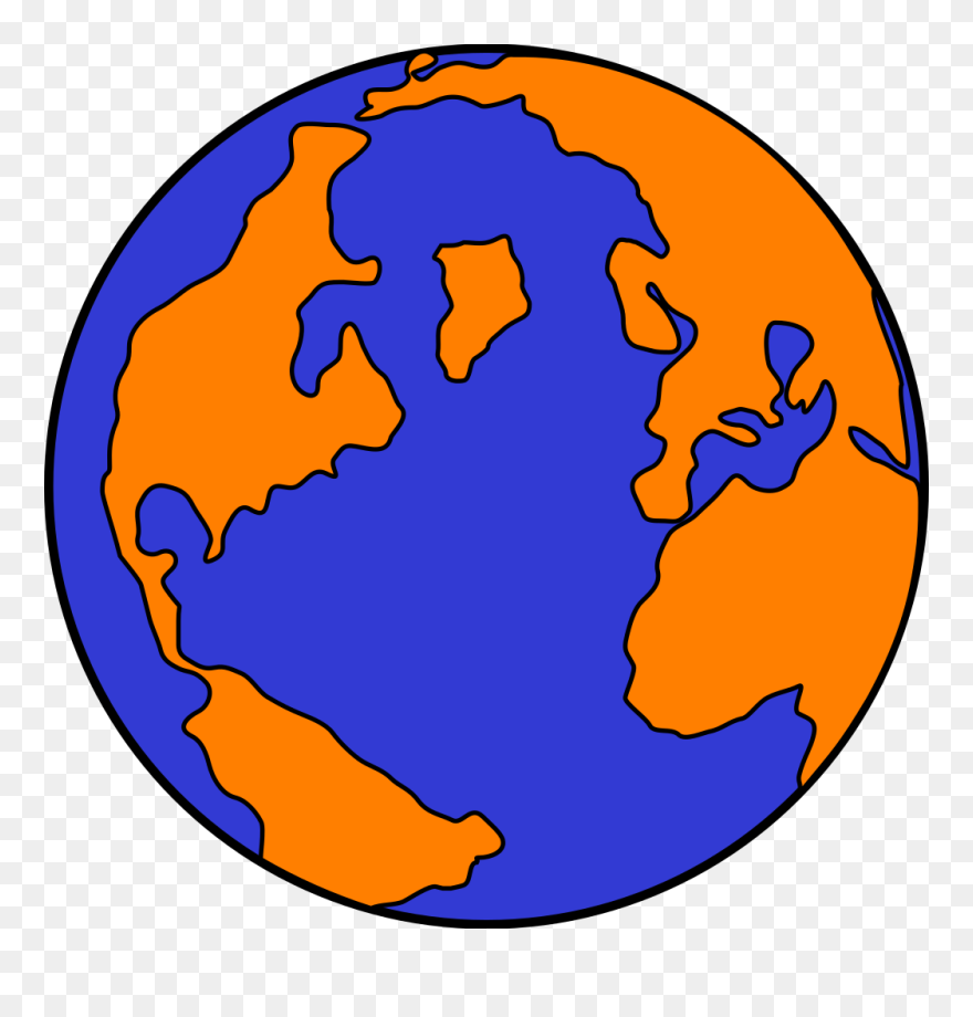 Orange And Blue Globe Svg Clip Arts - Orange And Blue Earth - Png Download