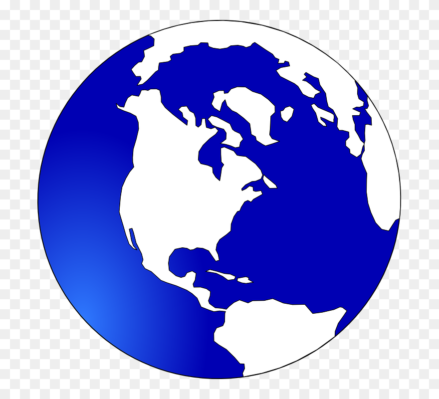 Transparent White Globe Png - Globe Clipart Blue And White