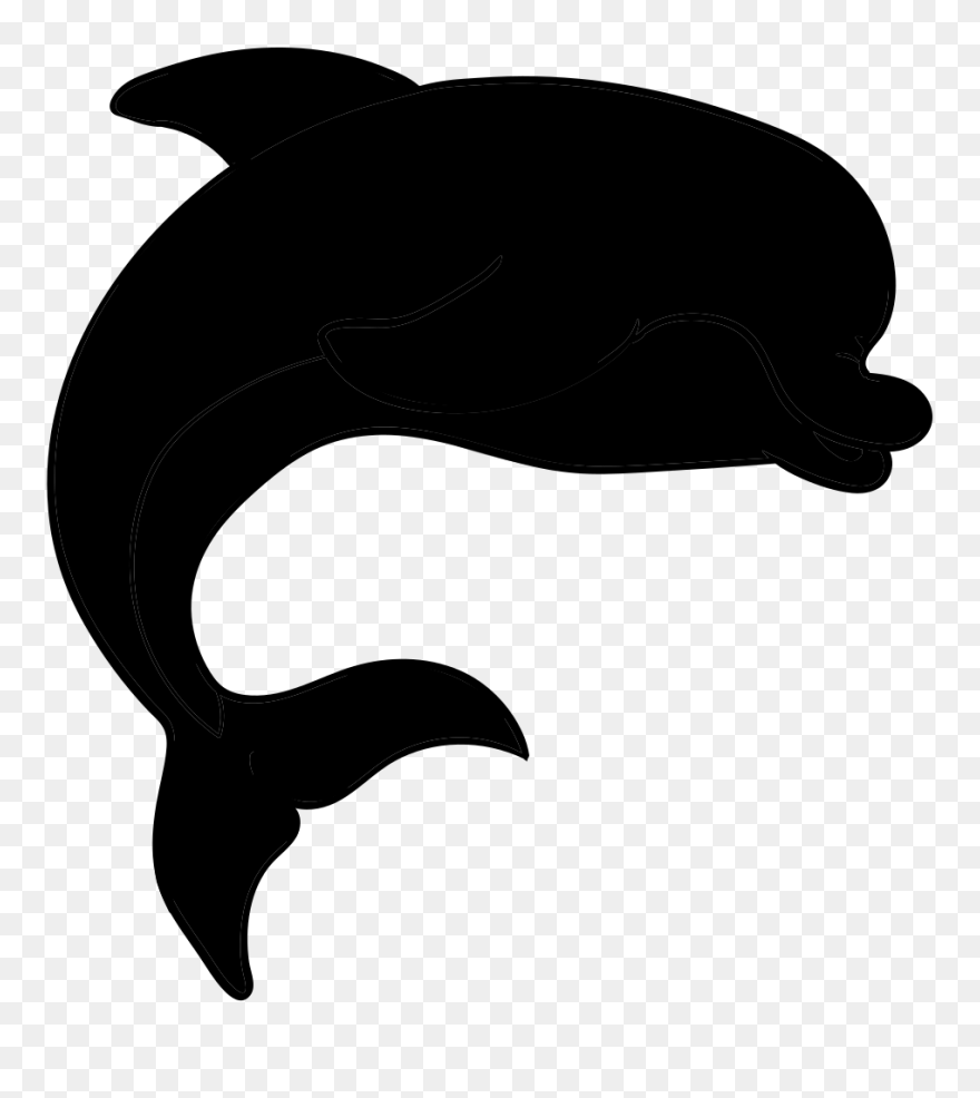 Dolphin Black & White - Silhouette Clipart Dolphin Black And White - Png Download