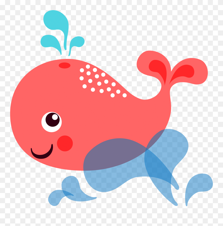 Sperm Whale Cartoon Clip - Whale With Heart Cartoon - Png Download