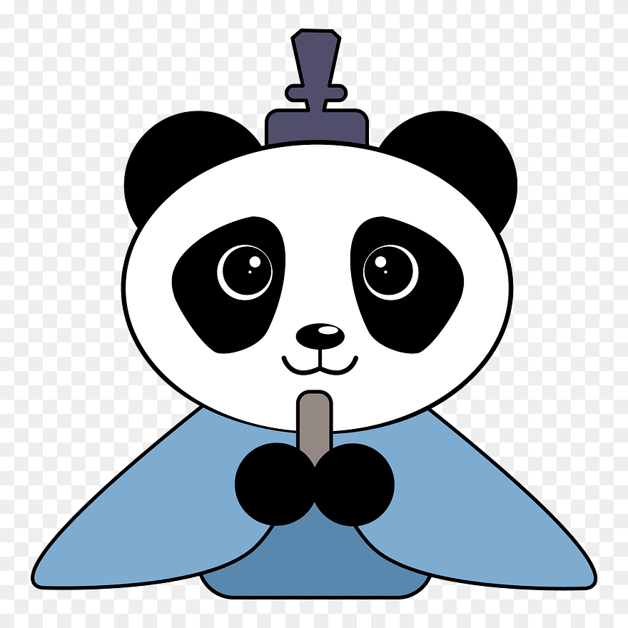 Panda King Clipart - Cute Panda Bear Silhouette - Png Download