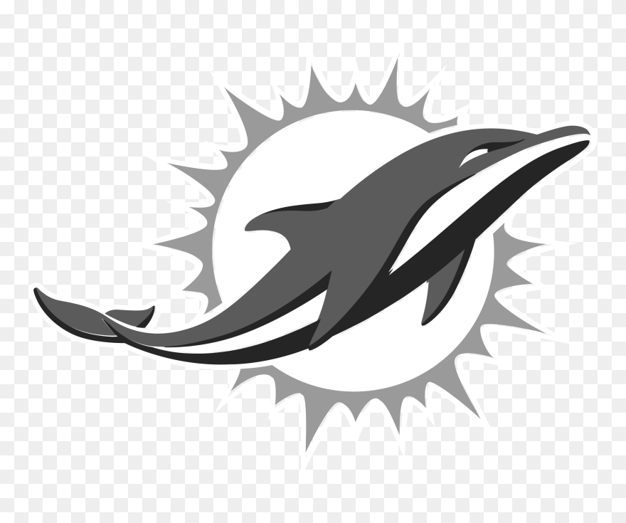 Clipart Dolphin Black And White, Clipart Dolphin Black - Miami Dolphins White Logo - Png Download