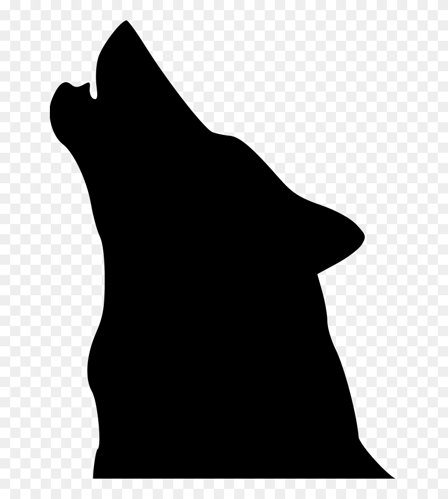 Wolf Clip Art Silhouette - Howling Wolf Head Silhouette - Png Download