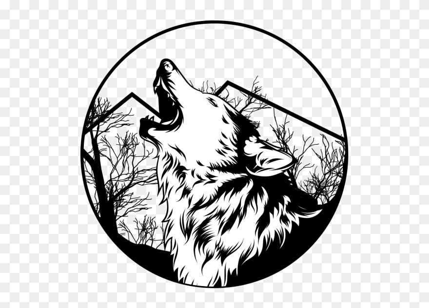Vector Illustration Angry Png - Black And White Vector Wolf Clipart