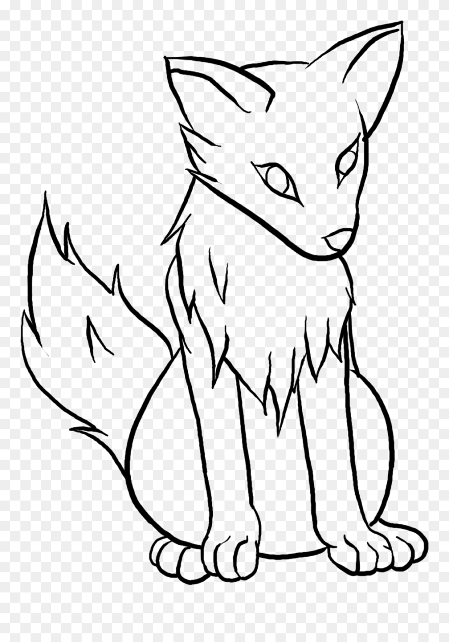 Easy Wolf Drawing Pictures And Cliparts, Download Free - Anime Wolf Drawing Easy - Png Download