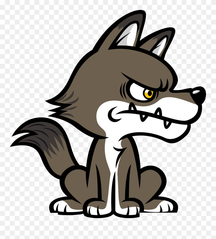 Free Dog Cartoon Clipart Black And White Download Big - Big Bad Wolf Animation - Png Download