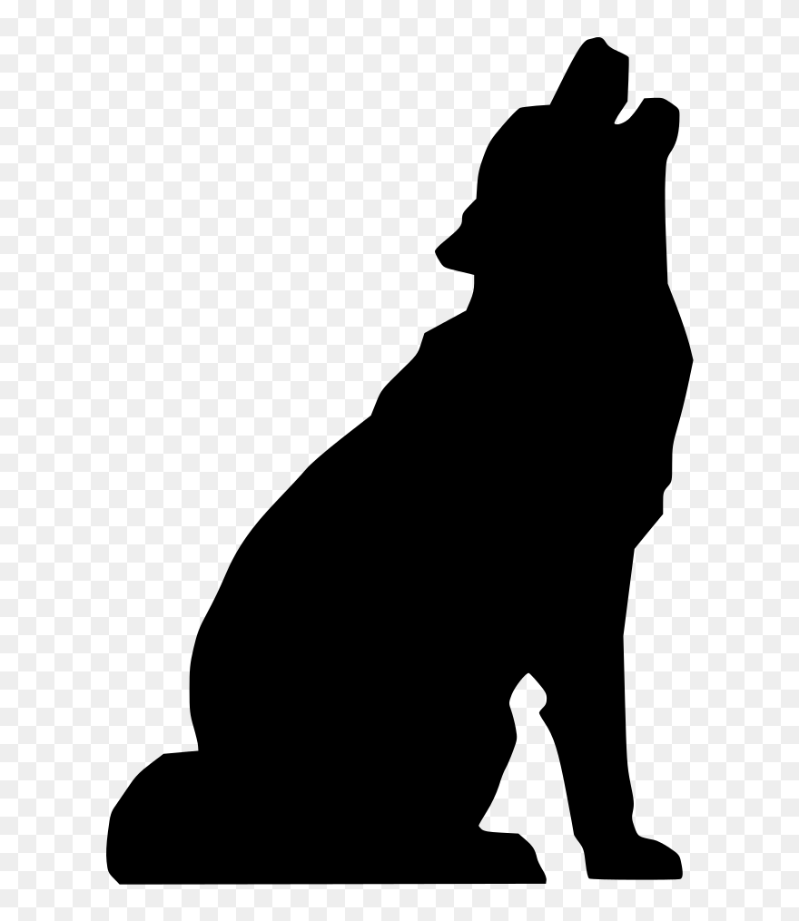 Drawing Silhouette Standee Gray Wolf - Black Wolf Howling Drawing Clipart