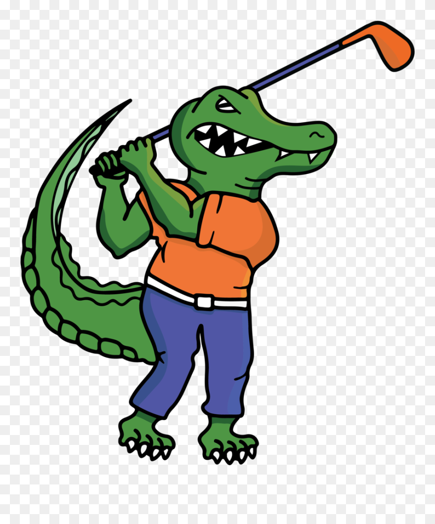 Full Size Golfing Gator 2019 Png - Florida Gators Clipart