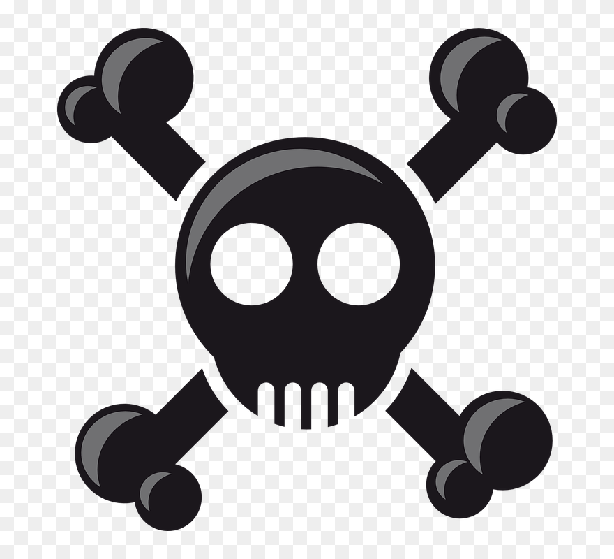 Black Skull Cartoon Clipart