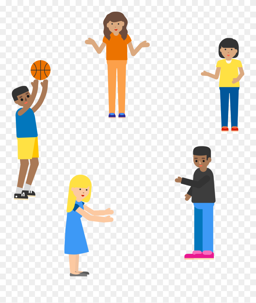 Playing Basketball With Friends Clipart Clip Art Library - Passing The Ball Clipart - Png Download