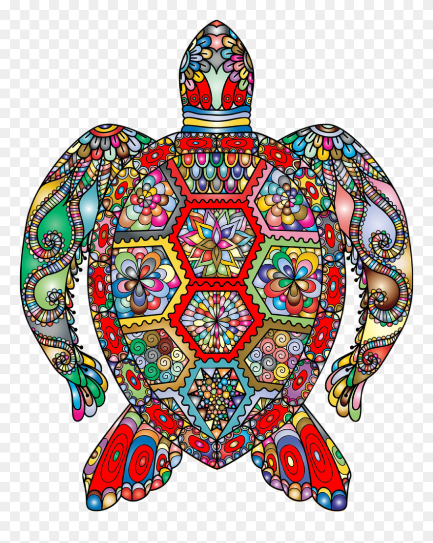 Reptile Clipart Ocean Turtle - Mandala Turtle - Png Download