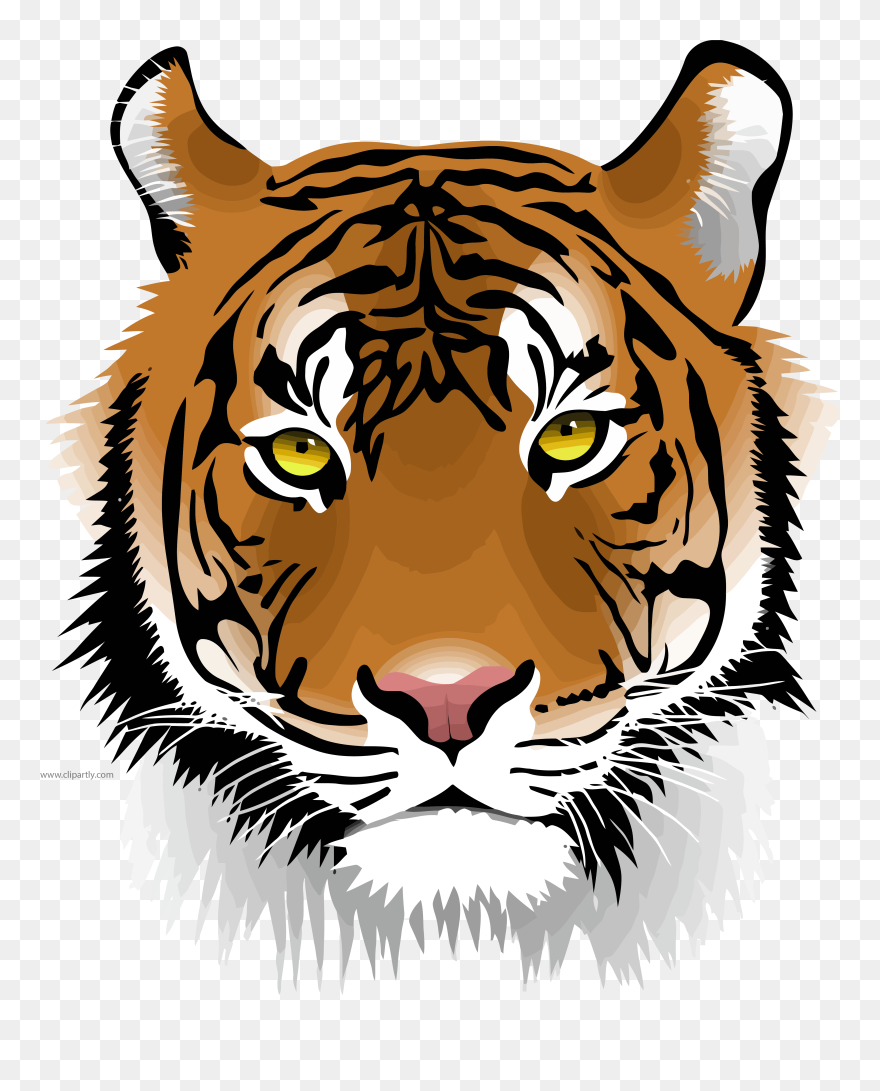 Tiger Wild Face Clipart Png Download - Bengal Tiger Face Clipart Transparent Png
