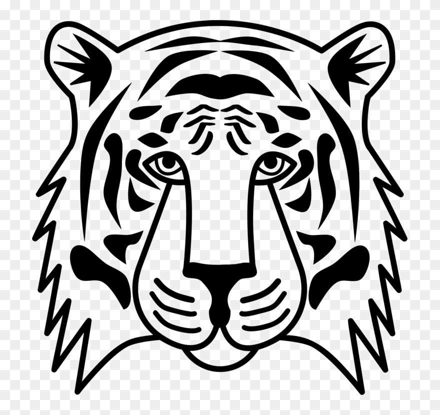 Tiger Line Clipart Clip Art Royalty Free Download Tiger - Tiger Black And White Clipart - Png Download