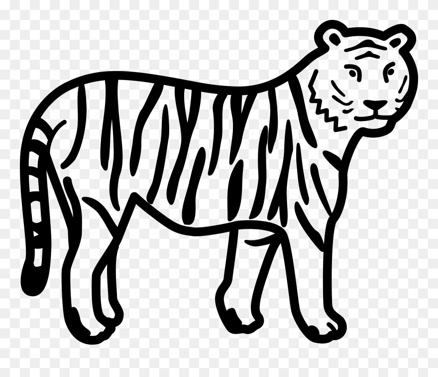 Tiger Svg Clip Arts - Colouring Images Of Tiger - Png Download