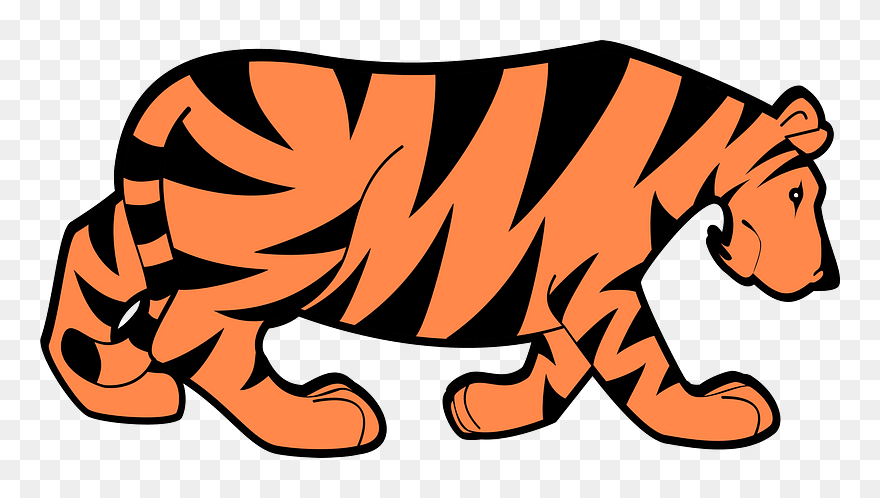 Walking Tiger Clipart - Tiger - Png Download