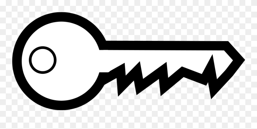 Key Clipart Black And White - Outline Of A Key - Png Download