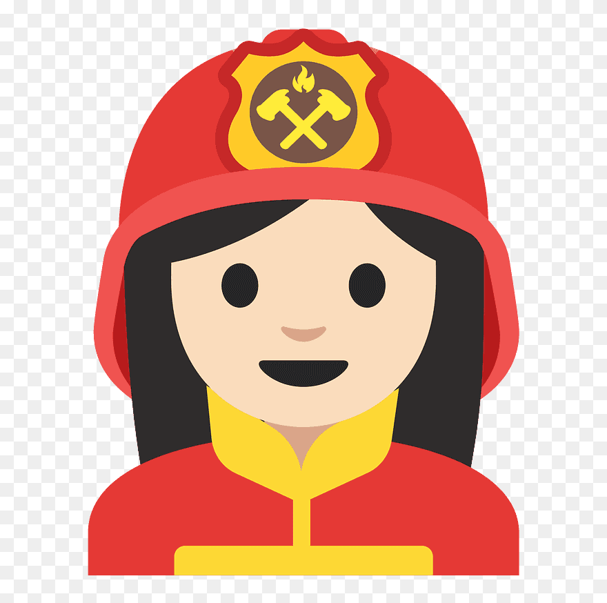 Woman Firefighter Emoji Clipart - Emoji Firefighter Transparent Background - Png Download
