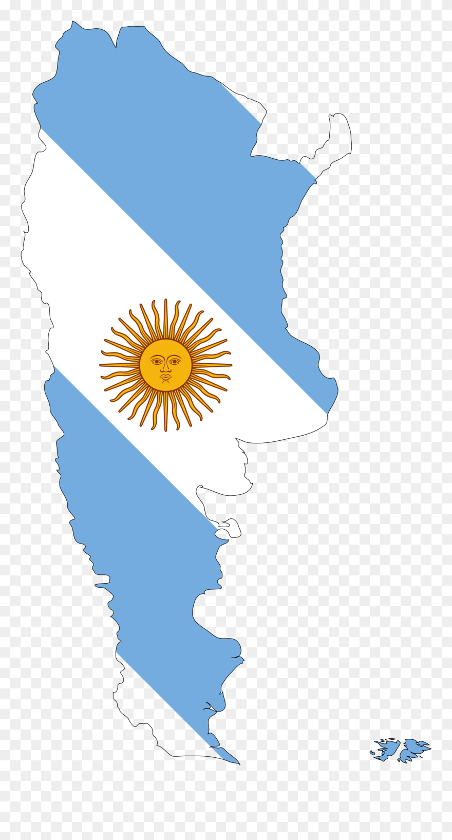 Argentina Map Clipart - Argentina Flag In Country - Png Download