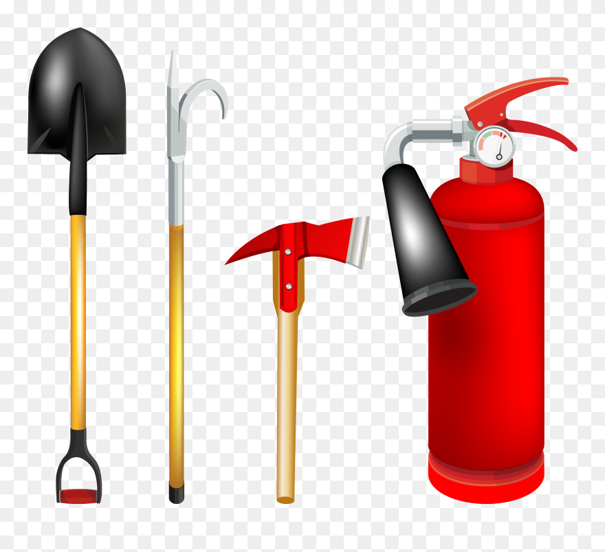 Firefighter Clipart Fire Extinguisher - Firefighter Tools Clipart - Png Download