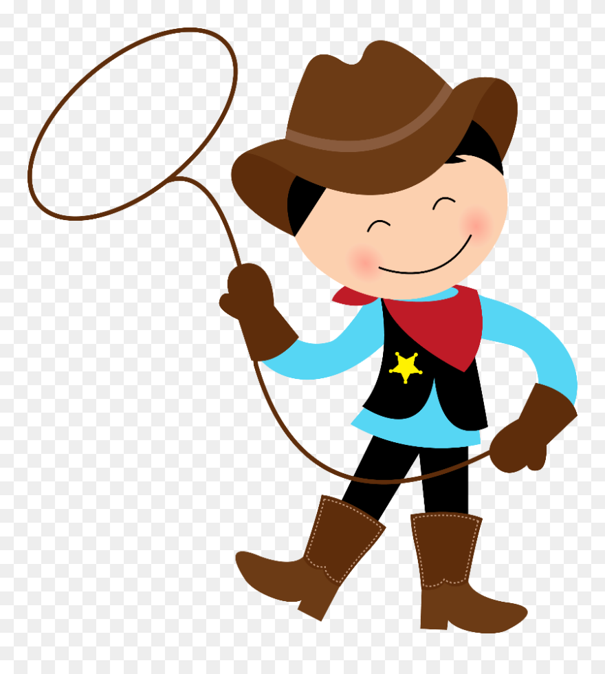 Horse Riding Clipart Cowboy Kid - Cowboy And Cowgirl Clipart - Png Download