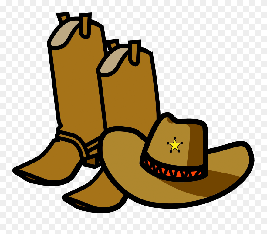 Cowboy Boots Clip Art Transparent - Cowboy Hat And Boots Clip Art - Png Download