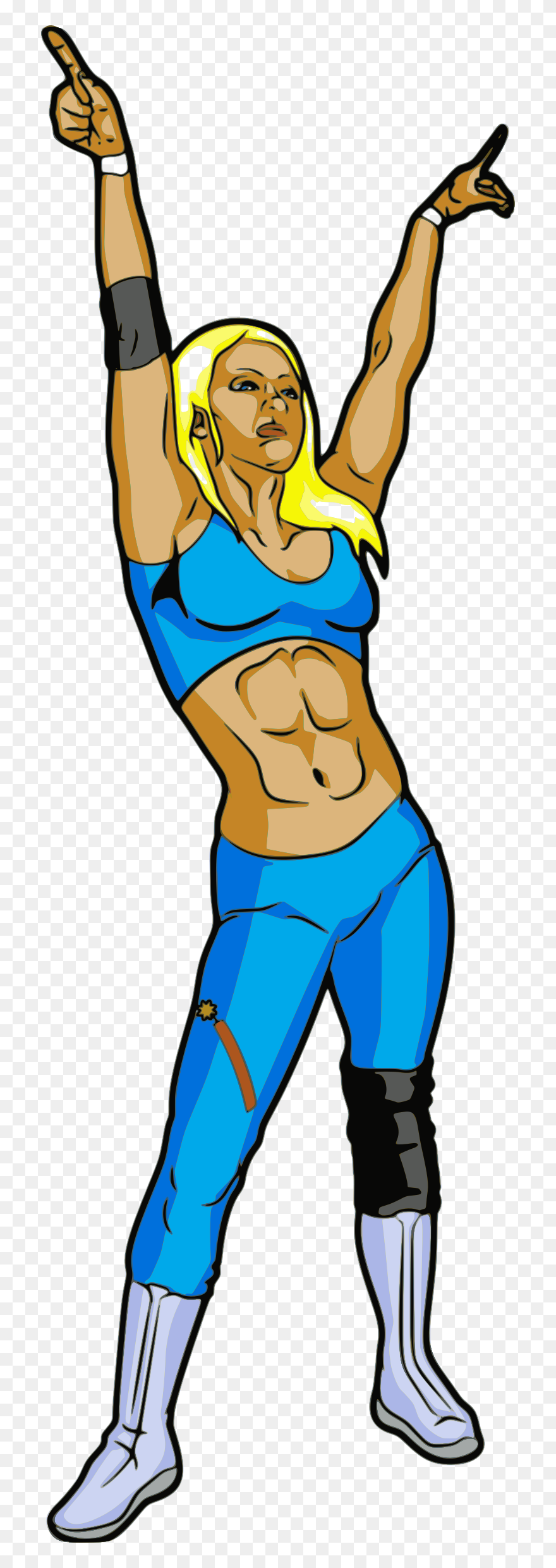 Clipart Female Professional Wrestler - Woman Wrestler Clipart - Png Download