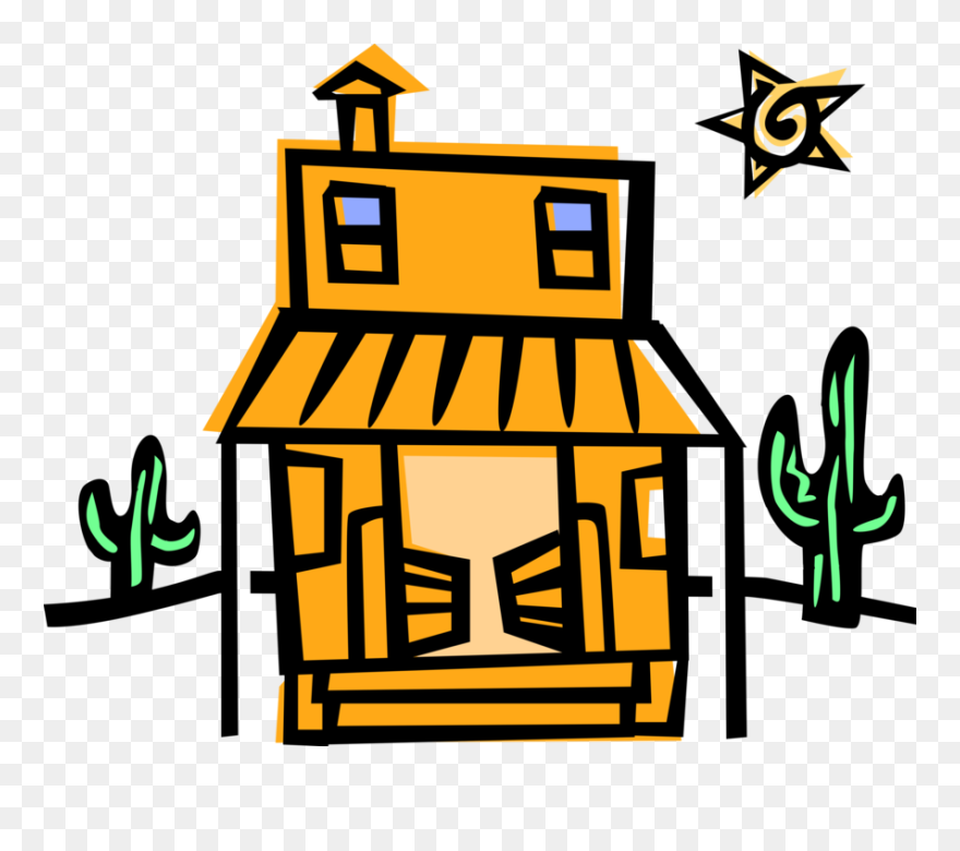 Vector Illustration Of American Old West Western Saloon - Old West Clipart - Png Download
