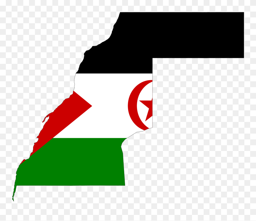 Western Sahara Flag Map Clipart