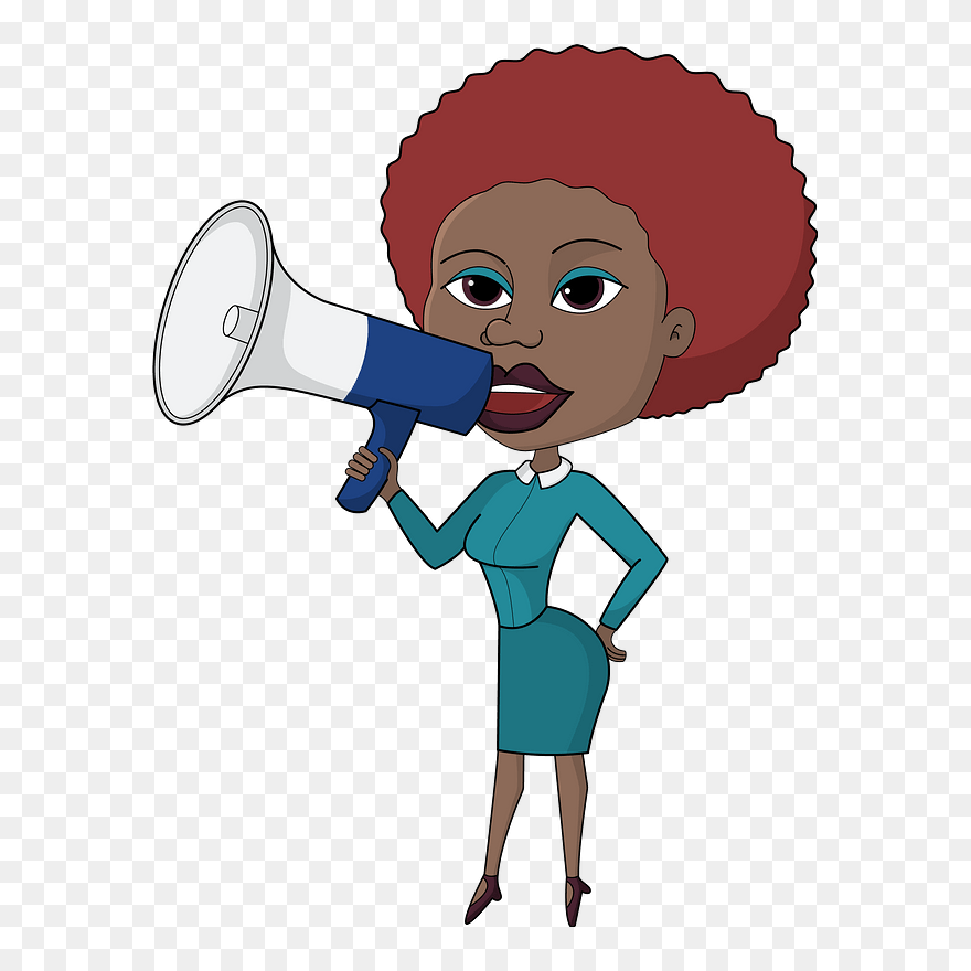 Business Woman With Megaphone Clipart - Clip Art - Png Download
