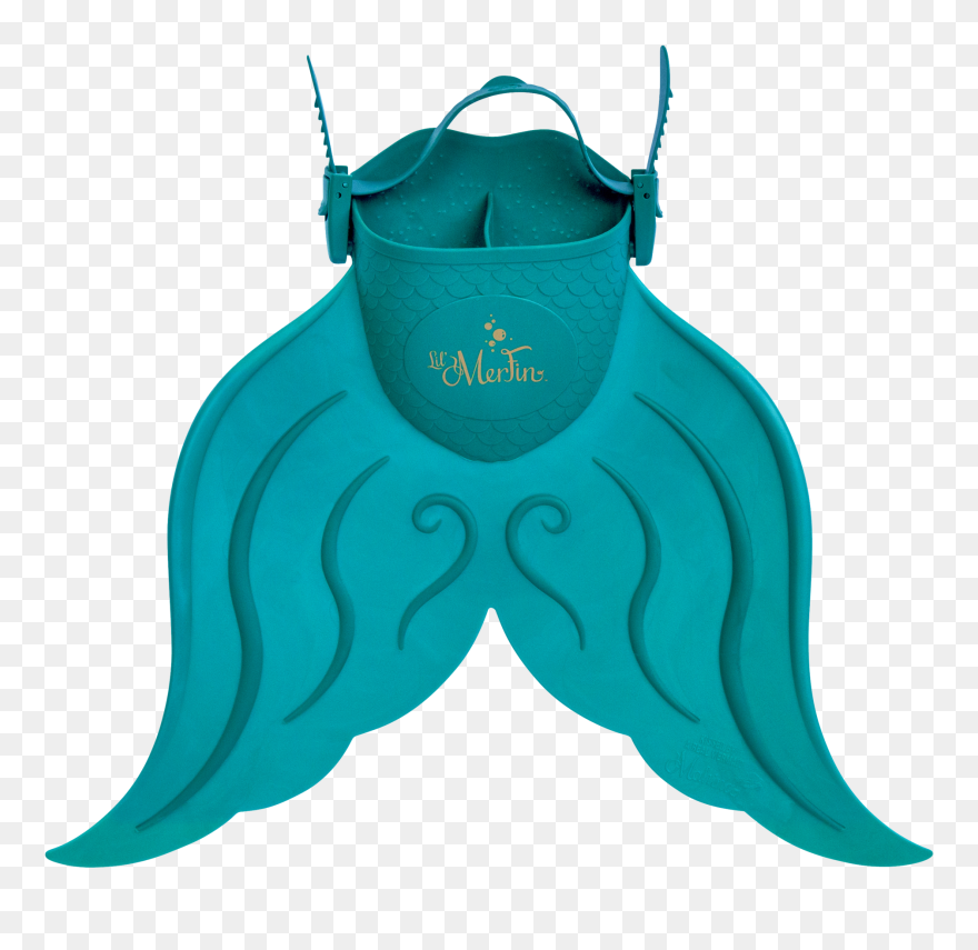 Transparent Mermaid Fin Clip Art - Lil' Merfin Aqua - Png Download