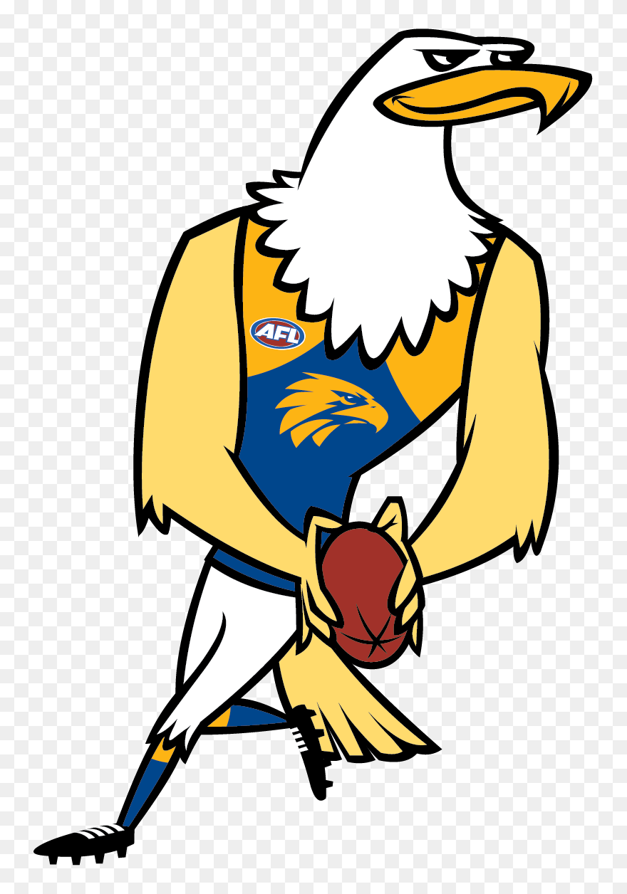 Eagle Football Clipart Svg Freeuse Stock Rick"s Rascals - West Coast Eagles Mascot Cartoon - Png Download