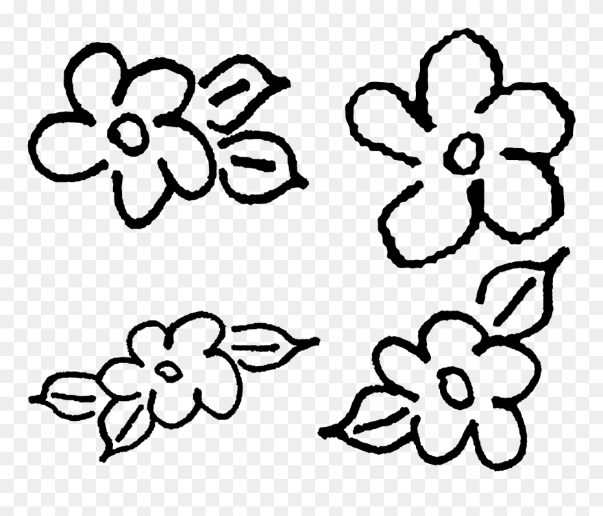 Flowers Hand Drawn Floral Collage Sheet Printable Clipart - Flower Hand Drawn Png Transparent Png