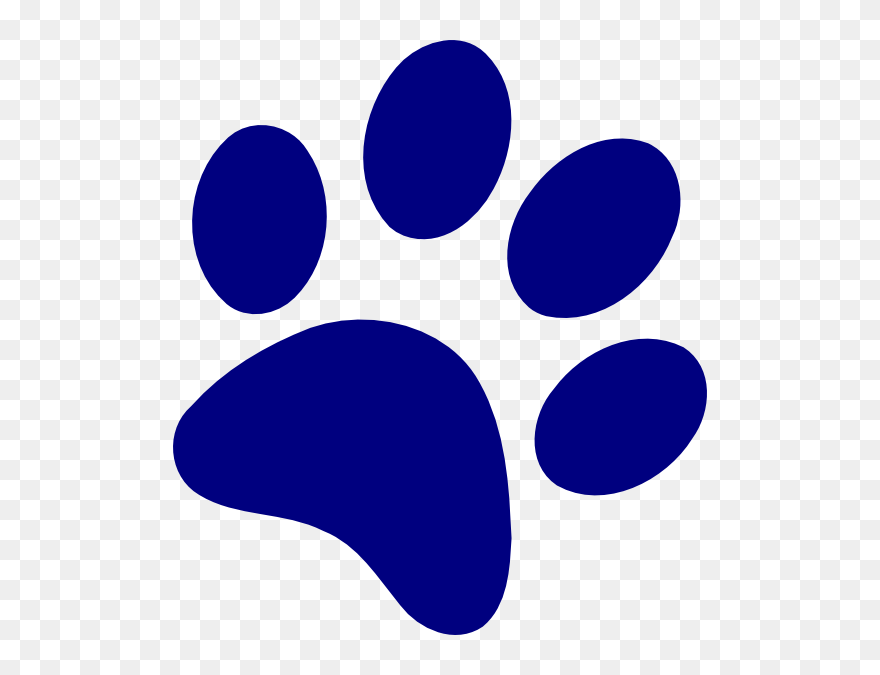 Bulldog Paw Print Clip Art - Blue Paw Print Clip Art - Png Download