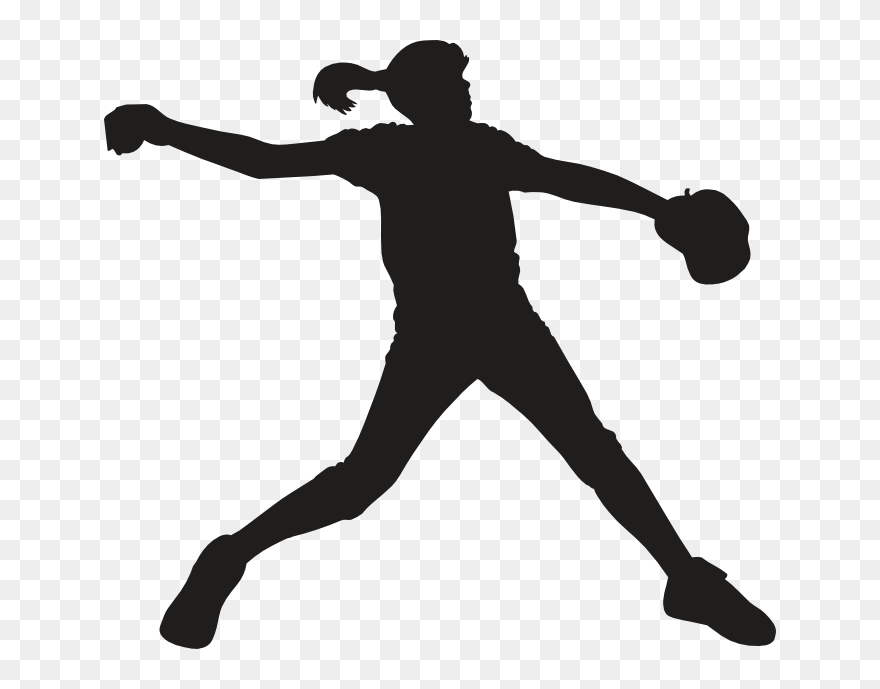 Fastpitch Softball Pitcher Clip Art - Softball Silhouette Pitching Clipart - Png Download