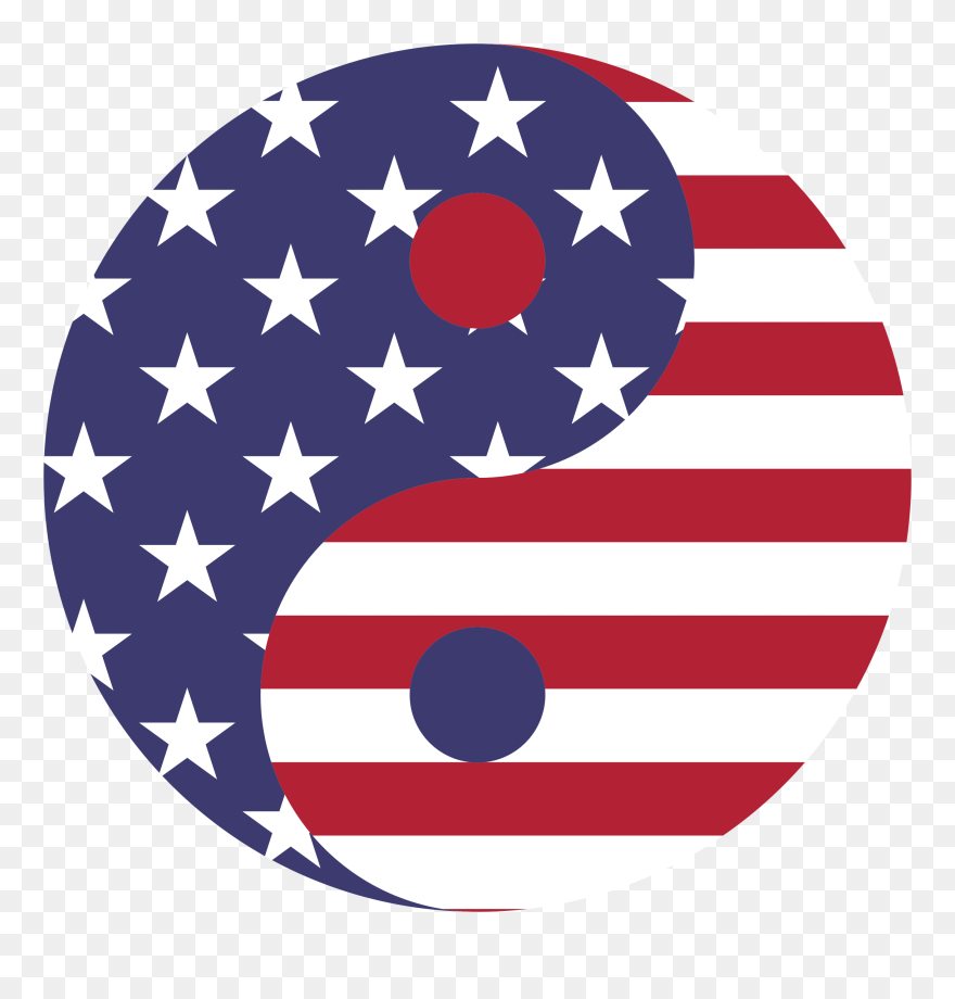 American Flag Yin Yang Clip Arts - Asian American Yin Yang - Png Download