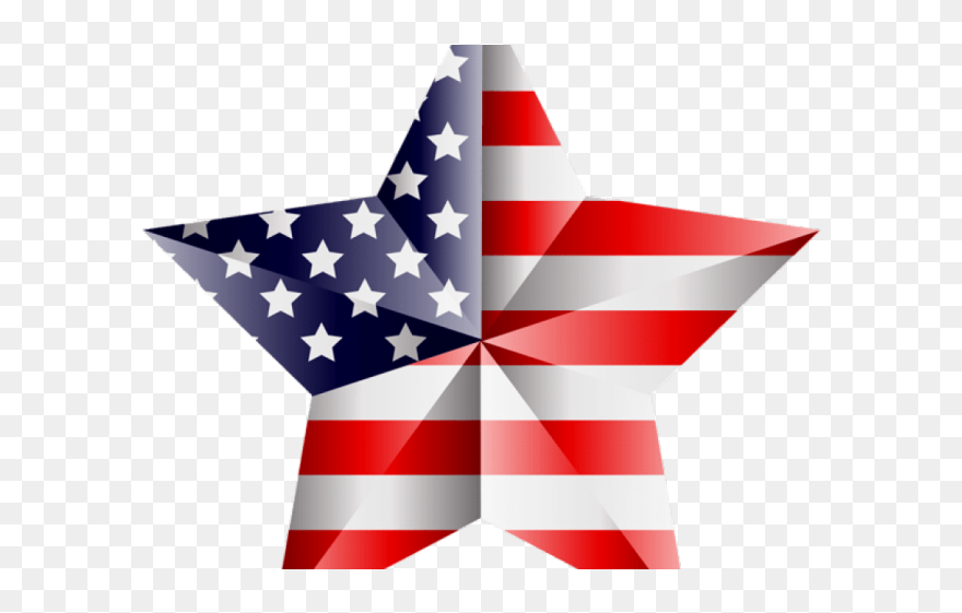 Free American Flag Clipart - Usa Flag Star Transparent Background - Png Download