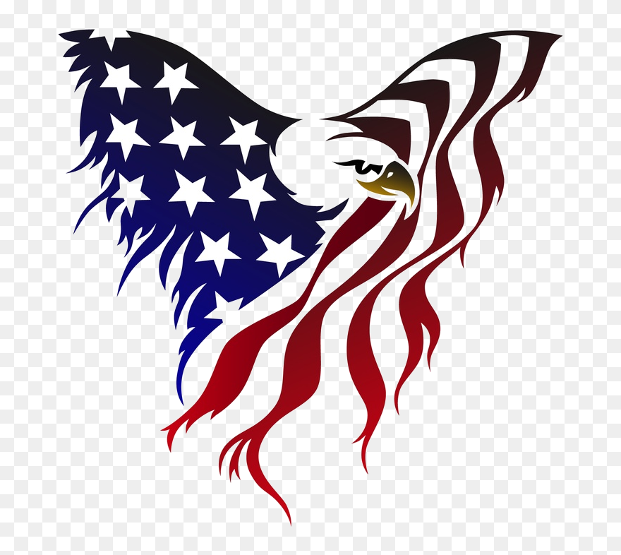 American Flag Eagle Clip Art - Png Download