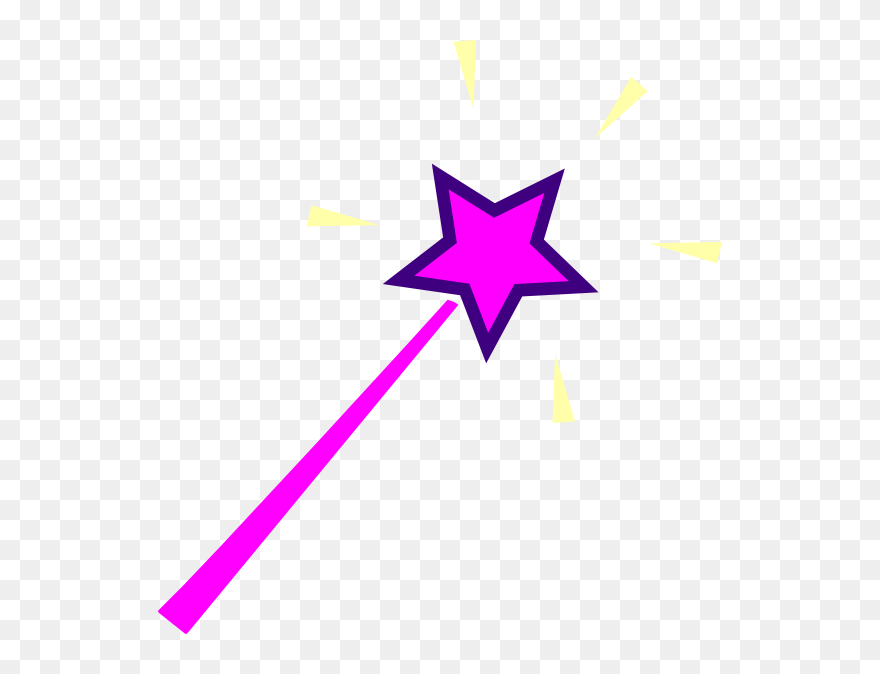 Pink Wand Clipart - Transparent Fairy Wand Clip Art - Png Download