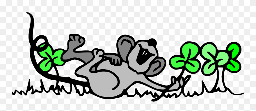 Mouse Playing In Shamrocks Clipart By Liftarn - Free Clip Art March - Png Download