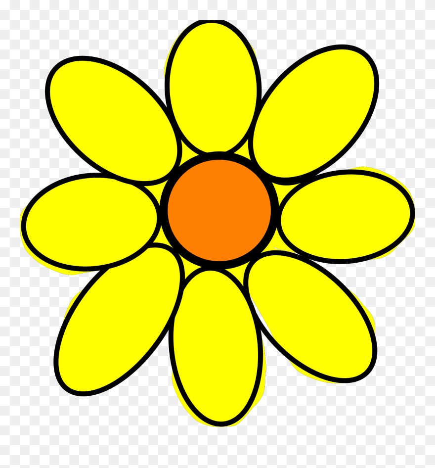Geometric Sunflower Outline Clipart