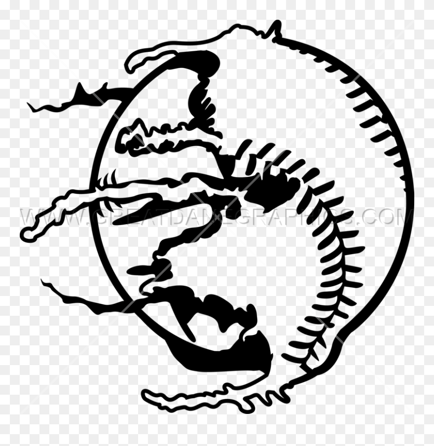Half Of A Baseball Clipart Clip Art Library Paintball - Baseball Half Drawing Art - Png Download