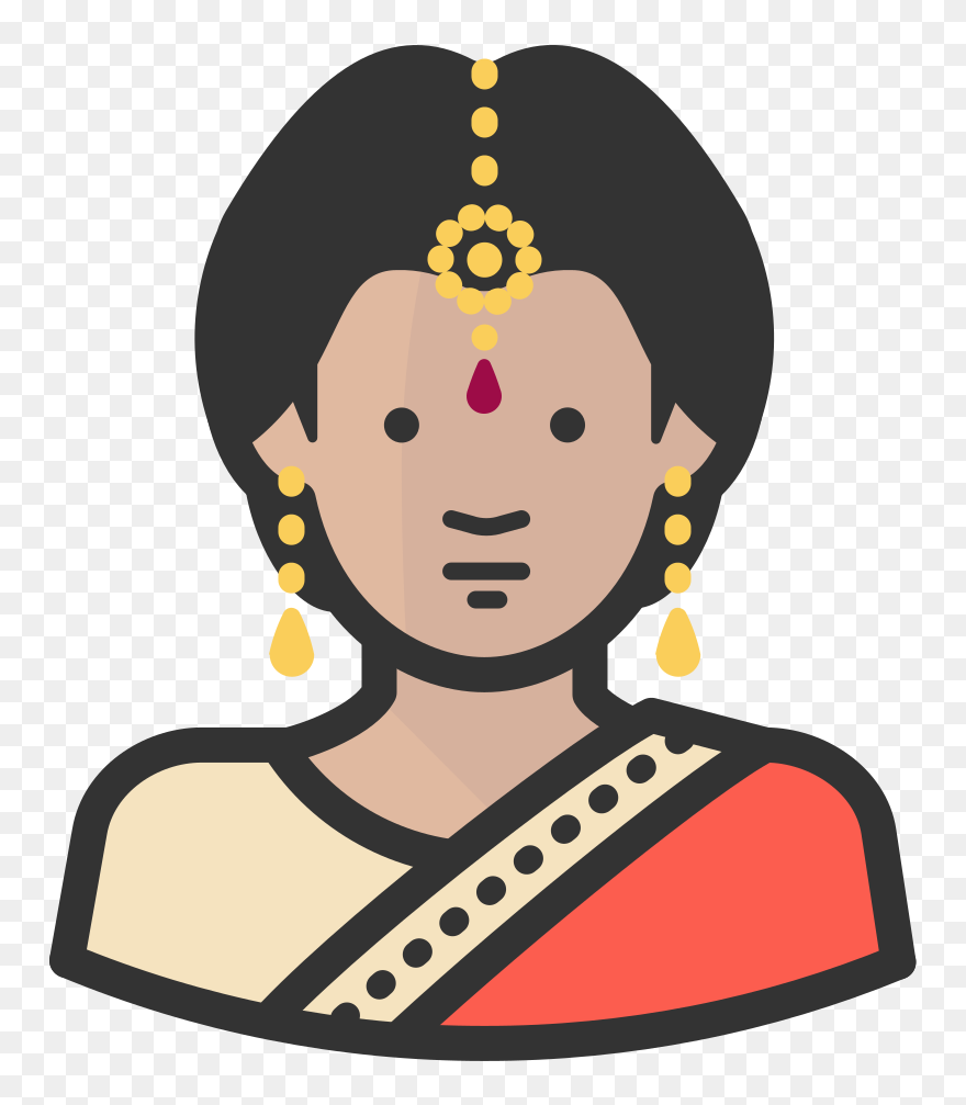 Indian Clipart Business Woman - Indian Woman Icon Png Transparent Png