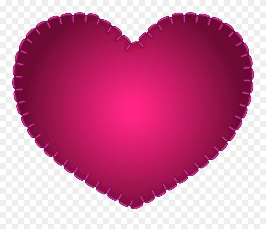 Pink Heart Sewing Style Png Clipart - Heart Transparent Png