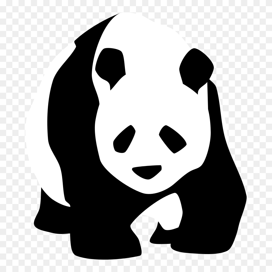 Panda Clipart Transparent Background - Panda Clip Art Black And White - Png Download