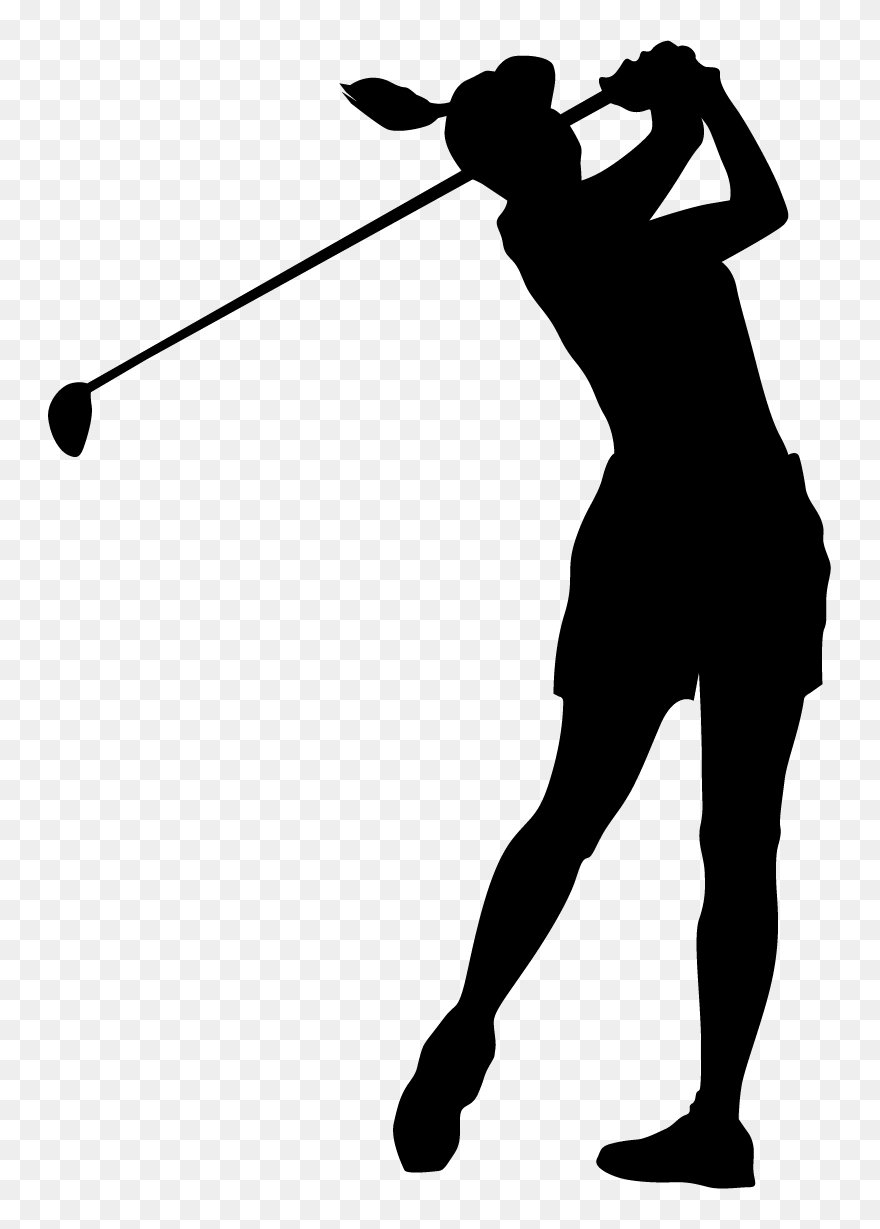Golf Academy Of America Woman Clip Art - Black And White Golf Clipart - Png Download