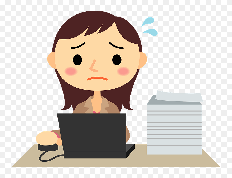 Business Woman Work Clipart - Woman Typing On Computer Cartoon - Png Download