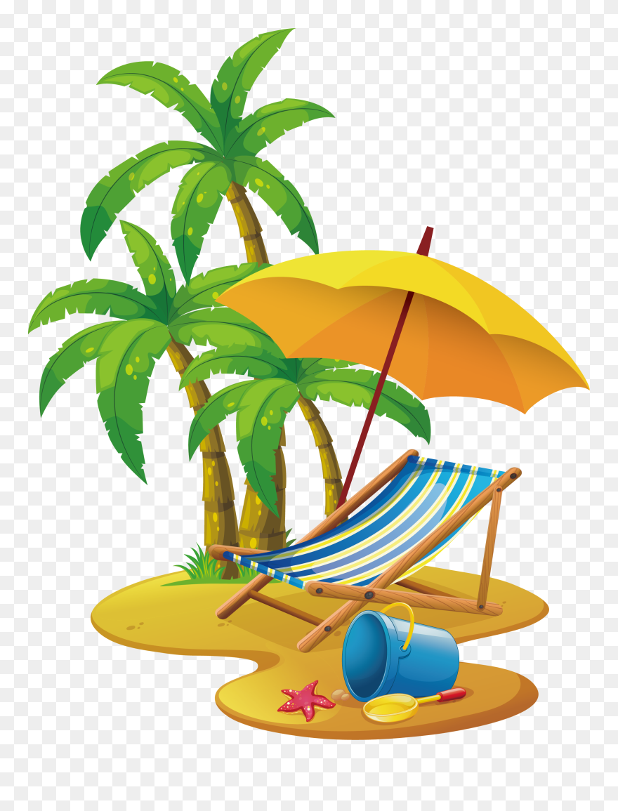 Beach Palm Trees Clipart - Png Download