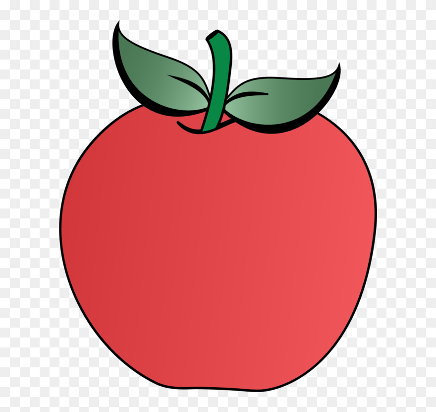 Leaf Clipart Apple Tree - Apple Clipart With Two Leaves - Png Download
