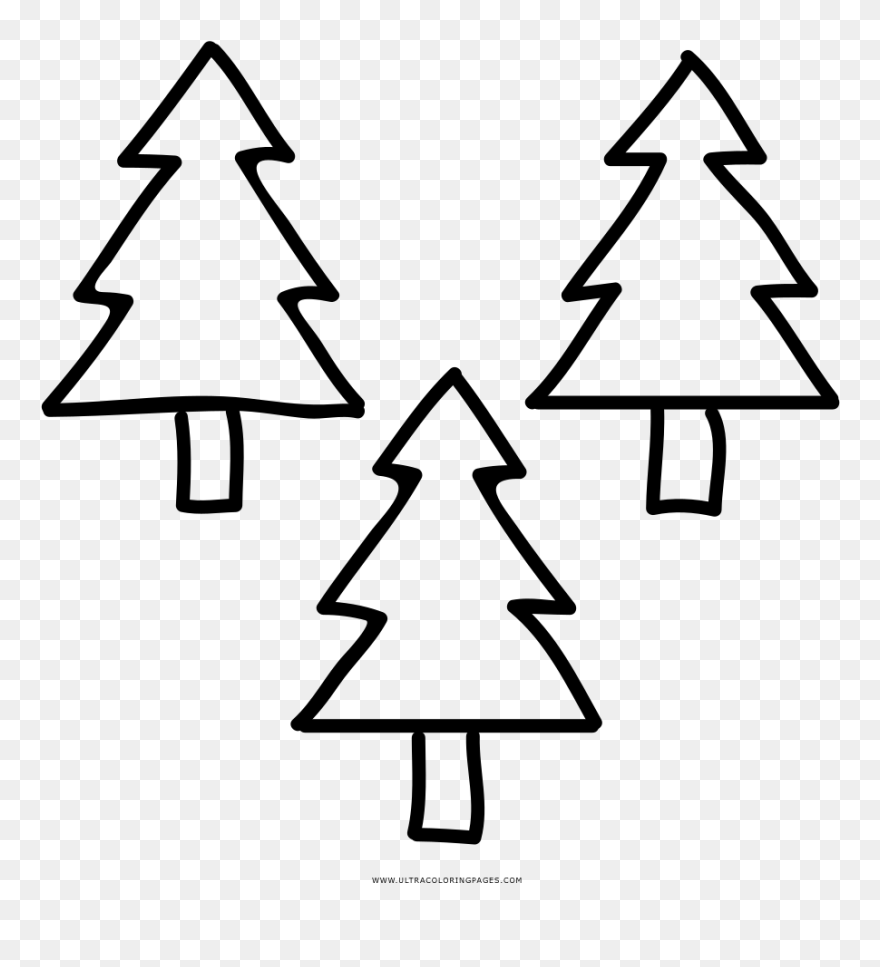 Transparent Pine Trees Clip Art - Holiday Outline Png